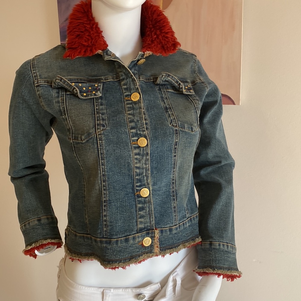 VERSACE jeans jacket Womens size,2/4, Kids 10 EU 140 streach - Picture 10 of 10